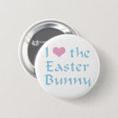 Badge Rond 5 Cm J'aime le lapin de Pâques (Devant & derrière)