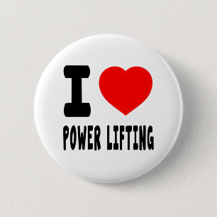 Badge Rond 5 Cm J'aime le levage de puissance