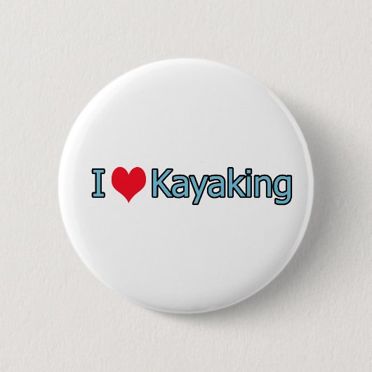 Badge Rond 5 Cm J'aime le logo Kayaking (Devant)