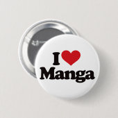 Badge Rond 5 Cm J'aime le Manga (Devant & derrière)