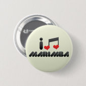 Badge Rond 5 Cm J'aime le Marimba (Devant & derrière)