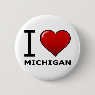 BADGE ROND 5 CM J'AIME LE MICHIGAN