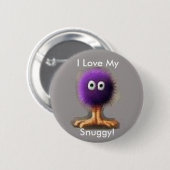 Badge Rond 5 Cm J'aime le mon, Snuggy ! (Devant & derrière)