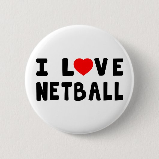 Badge Rond 5 Cm J'aime le net-ball (Devant)