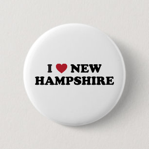 Badge Rond 5 Cm J'aime le New Hampshire