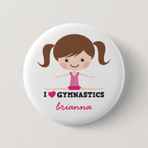 Badge Rond 5 Cm J'aime le nom personnalisé par fille de bande