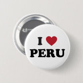 Badge Rond 5 Cm J'aime le Pérou (Devant & derrière)