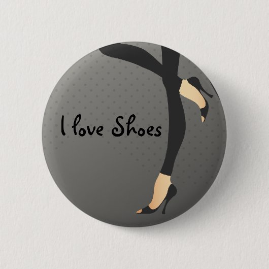 Badge Rond 5 Cm J'aime le Pin de mode de chaussures (Devant)