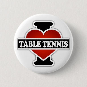 Badge Rond 5 Cm J'aime le ping-pong
