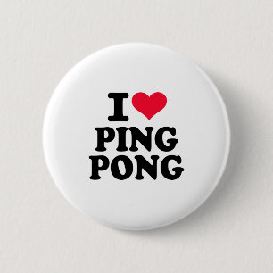 Badge Rond 5 Cm J'aime le ping-pong