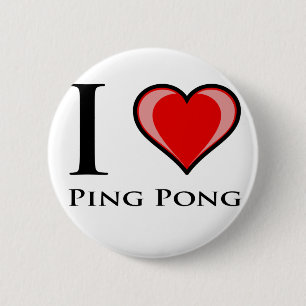 Badge Rond 5 Cm J'aime le ping-pong