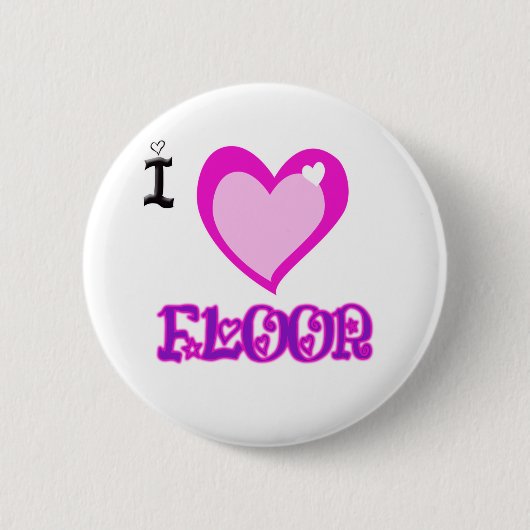 Badge Rond 5 Cm J'AIME le plancher (Devant)