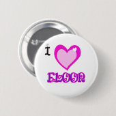 Badge Rond 5 Cm J'AIME le plancher (Devant & derrière)