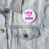 Badge Rond 5 Cm J'AIME le plancher (En situation)