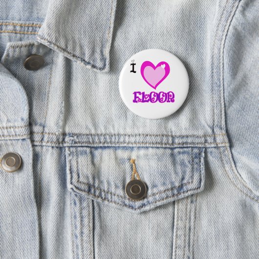 Badge Rond 5 Cm J'AIME le plancher (En situation)