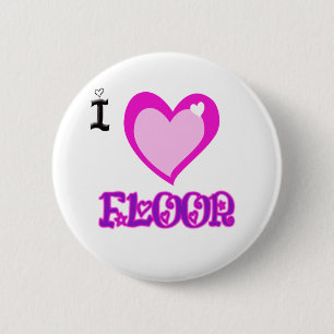 Badge Rond 5 Cm J'AIME le plancher