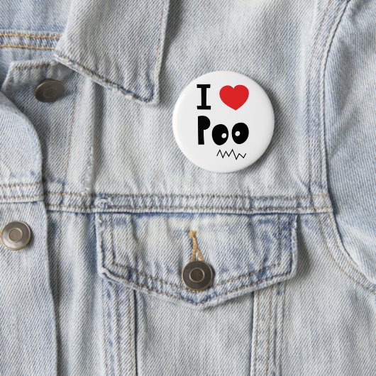 Badge Rond 5 Cm J'aime le poo (En situation)