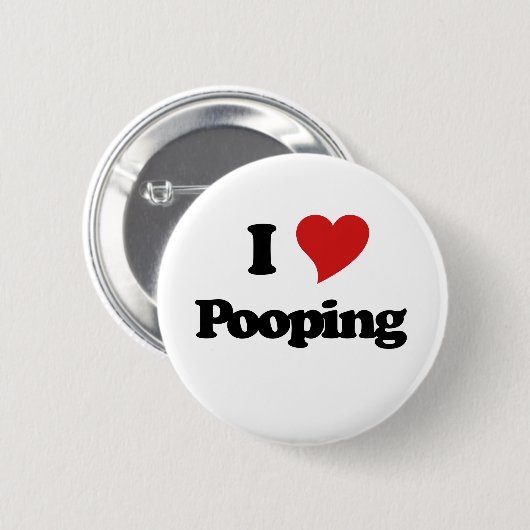 Badge Rond 5 Cm J'Aime Le Pooping (Devant & derrière)