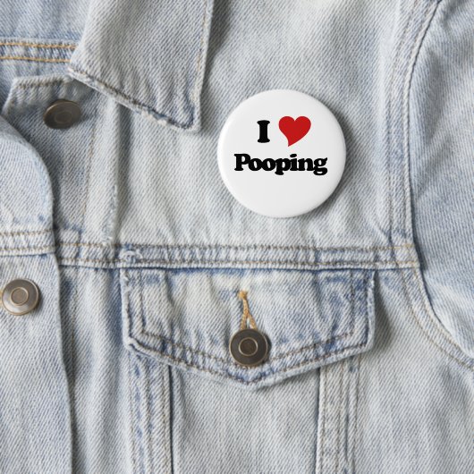 Badge Rond 5 Cm J'Aime Le Pooping (En situation)