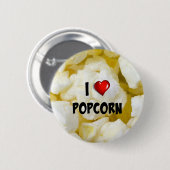 Badge Rond 5 Cm J'Aime Le Popcorn...Yum (Devant & derrière)