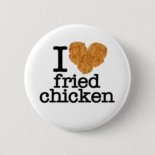 Badge Rond 5 Cm J'aime le poulet frit (Devant)