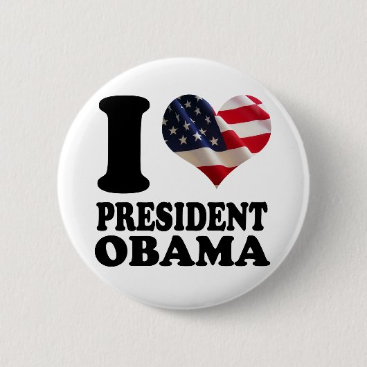 Badge Rond 5 Cm J'aime le Président Obama Button (Devant)