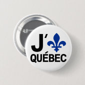 Badge Rond 5 Cm J'aime le Québec (Devant & derrière)