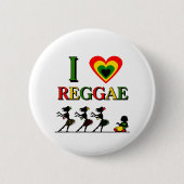 Badge Rond 5 Cm J'aime le reggae (Devant)