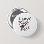 Badge Rond 5 Cm J'aime le rock (Devant & derrière)