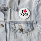 Badge Rond 5 Cm J'aime le rock (En situation)