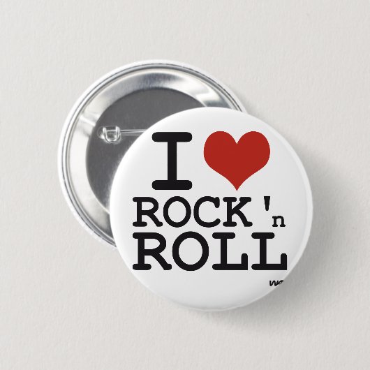 Badge Rond 5 Cm J'aime le rock (Devant & derrière)