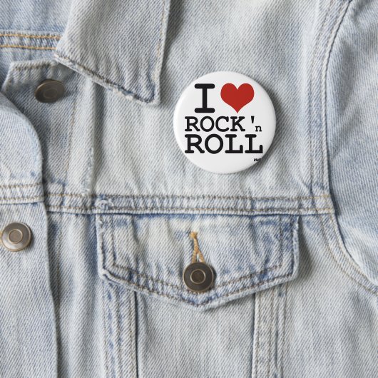 Badge Rond 5 Cm J'aime le rock (En situation)