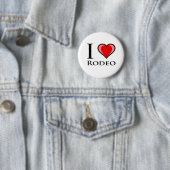Badge Rond 5 Cm J'aime le rodéo (En situation)