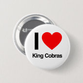 Badge Rond 5 Cm j'aime le roi cobras (Devant & derrière)