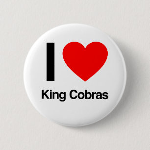 Badge Rond 5 Cm j'aime le roi cobras