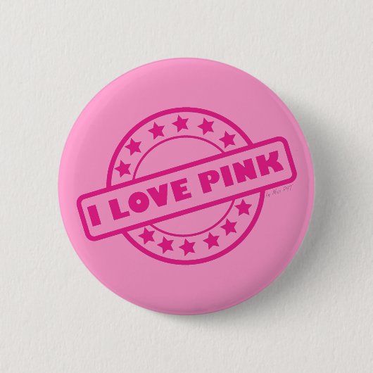Badge Rond 5 Cm J'aime le rose (Devant)
