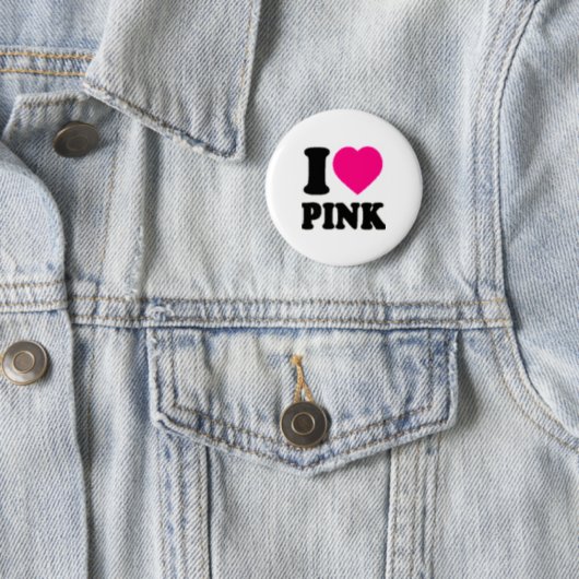 Badge Rond 5 Cm J'aime le rose (En situation)