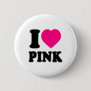 Badge Rond 5 Cm J'aime le rose