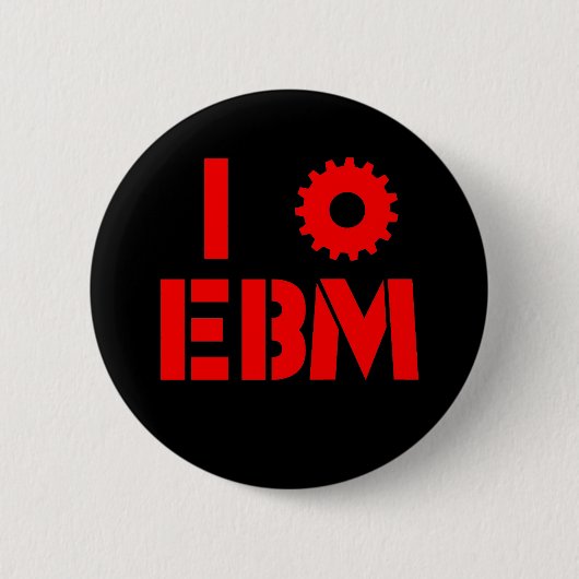 Badge Rond 5 Cm J'AIME le rouge d'EBM (Devant)