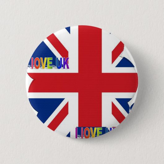 BADGE ROND 5 CM J'AIME LE ROYAUME-UNI (Devant)