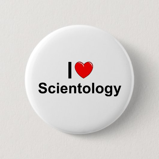 Badge Rond 5 Cm J'aime le Scientology (de coeur) (Devant)