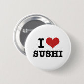 Badge Rond 5 Cm J'Aime Le Sushi (Devant & derrière)