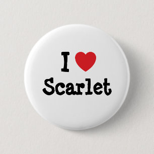 Badge Rond 5 Cm J'aime le T-shirt au coeur de Scarlet