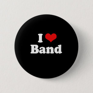 Badge Rond 5 Cm J'aime le T-shirt de bande