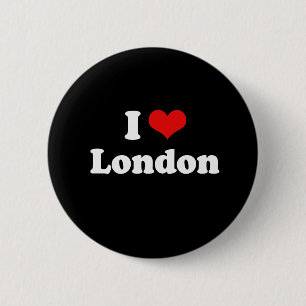 Badge Rond 5 Cm J'aime le T-shirt de blanc de T-shirt de Londres