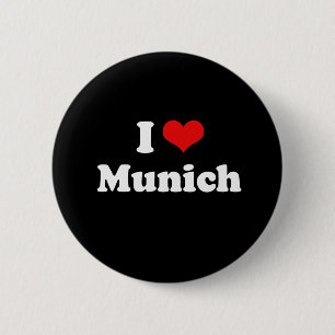 Badge Rond 5 Cm J'aime le T-shirt de blanc de T-shirt de Munich