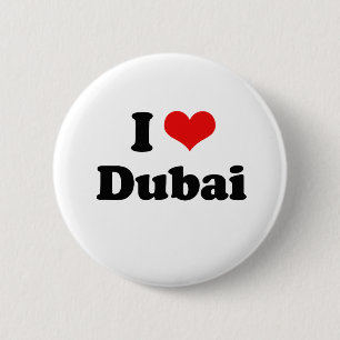 Badge Rond 5 Cm J'aime le T-shirt de Dubaï
