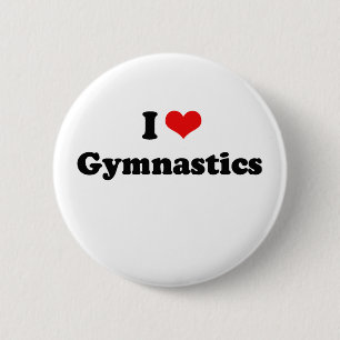 Badge Rond 5 Cm J'aime le T-shirt de gymnastique