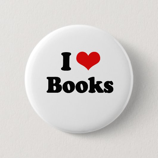 Badge Rond 5 Cm J'aime le T-shirt de livres (Devant)