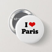 Badge Rond 5 Cm J'aime le T-shirt de Paris (Devant & derrière)